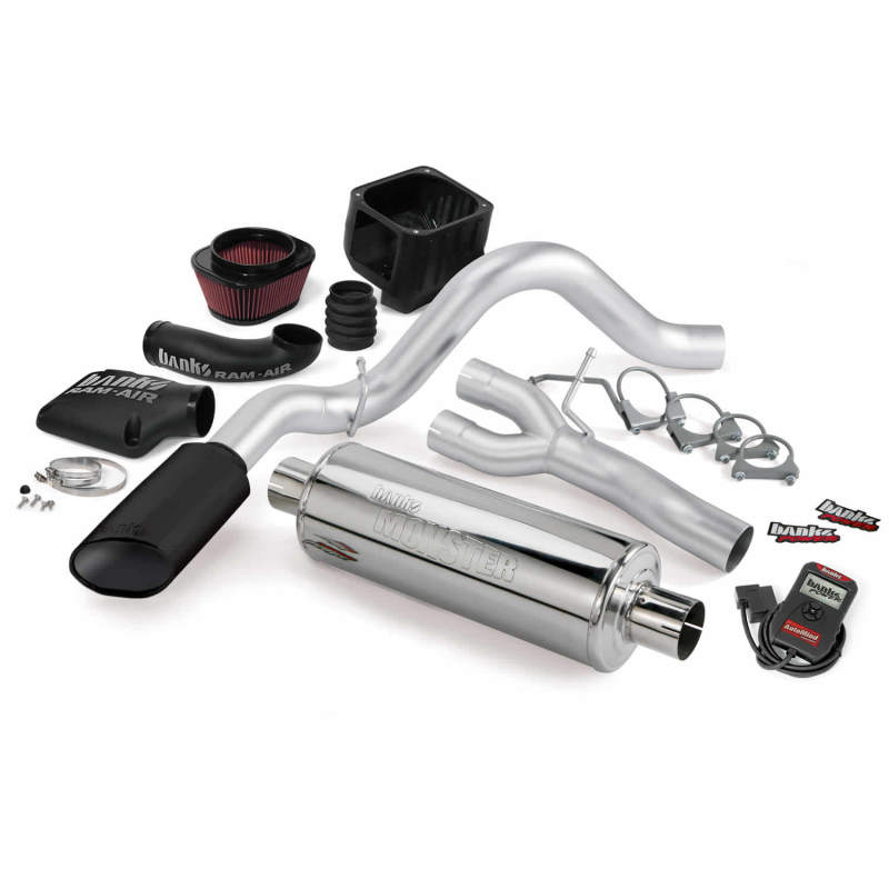 Chevrolet EC/CC Short Bed Performance Exhaust - Single Exit - Banks Power - Stinger System - Black - `03-`06